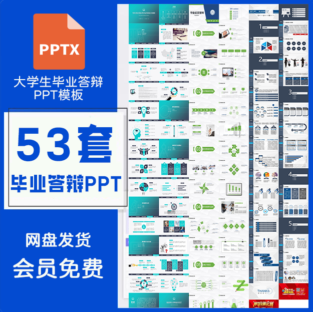 【53套】大学生毕业答辩PPT模板-思维脑洞